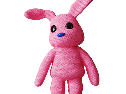  现代兔子雕塑 卡通潮玩su模型 