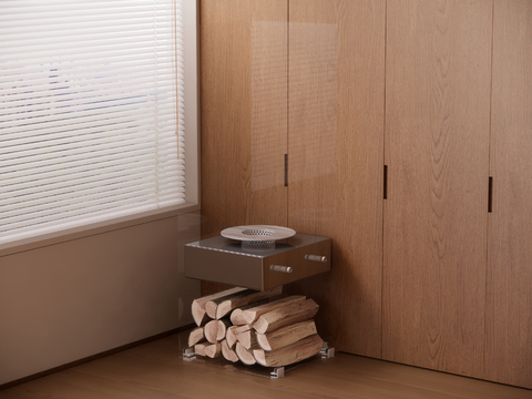  现代烤火炉 壁炉su模型 