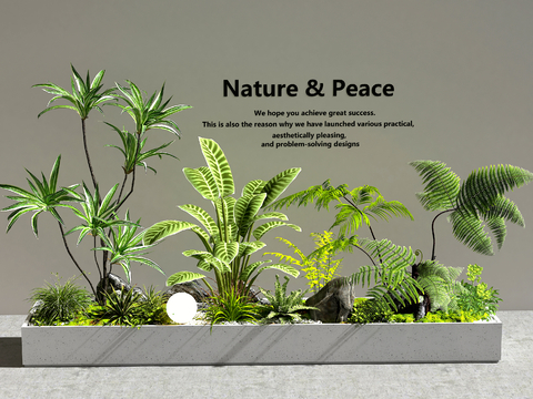  植物堆 庭院景观su模型 