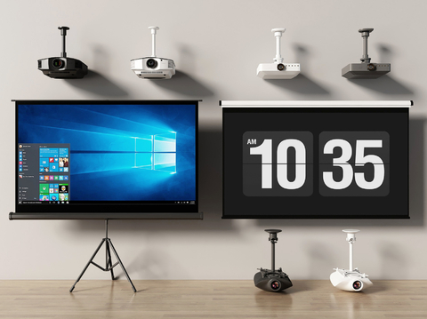  投影幕布 投影仪 投影机su模型 