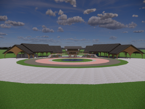  新中式古建 塔楼 庙宇su模型 