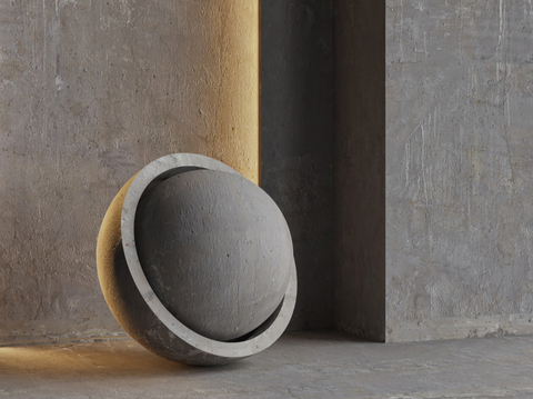 混凝土墙面 石材墙su模型