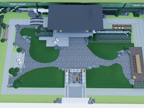  示范区鸟瞰su模型 