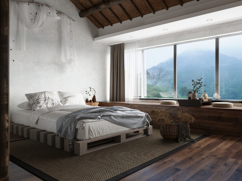  酒店民宿 客房su模型 