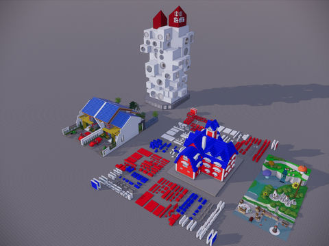  乐高玩具 积木玩具su模型 