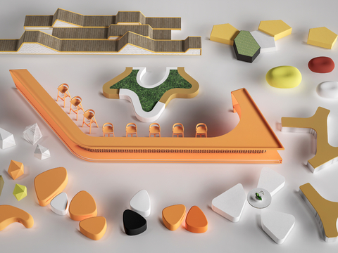  户外椅 树池椅 公园椅 景观座椅su模型 