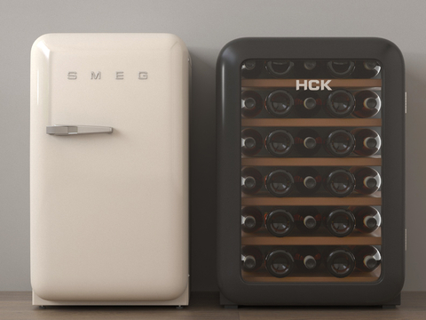  小冰箱 迷你冰箱su模型 