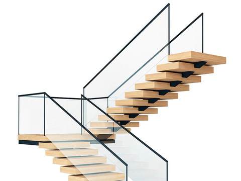 扶手楼梯 悬空楼梯su模型