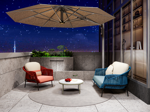  现代阳台 露台 屋顶花园su模型 