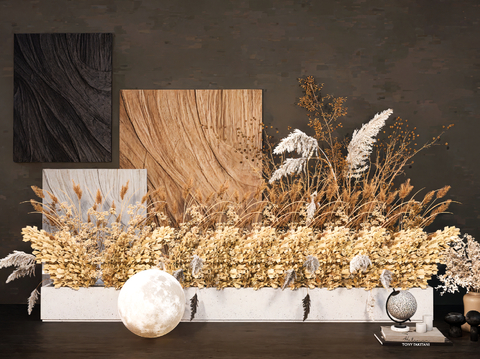  芦苇造景 植物堆su模型 