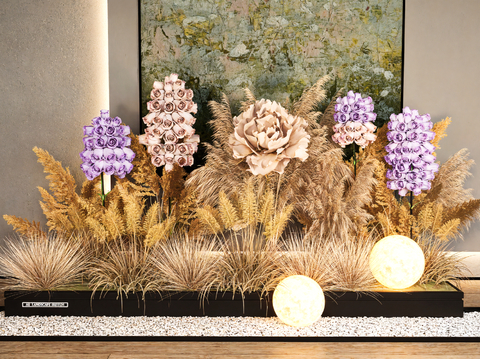  芦苇造景 植物堆su模型 