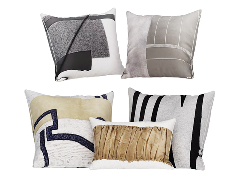  现代靠枕 抱枕su模型 