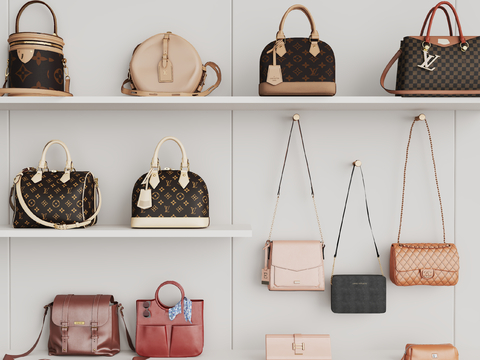  女士包包 斜挎包 手提包su模型 