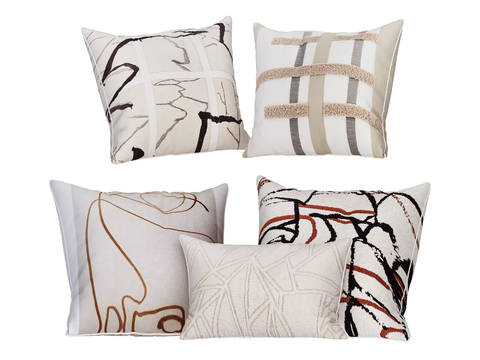  现代靠枕 抱枕su模型 