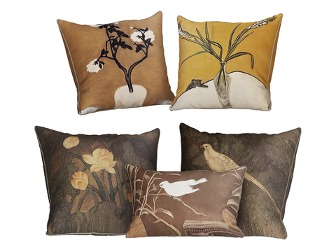  中古风靠枕 抱枕su模型 