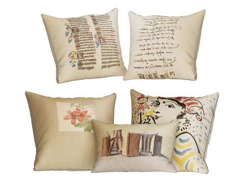  现代抱枕 靠枕 枕头su模型 