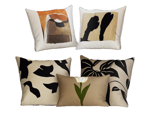  中古风靠枕 抱枕su模型 