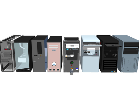  电脑主机 游戏组装机su模型 