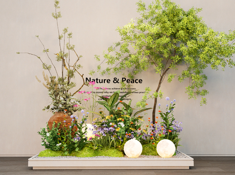  植物堆 花箱su模型 