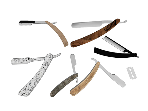  刮胡刀 修眉刀片su模型 