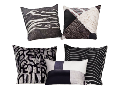  现代靠枕 抱枕su模型 