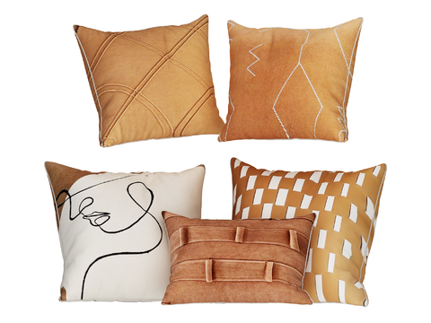  现代靠枕 抱枕su模型 