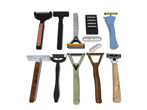  刮胡刀 剃须刀su模型 