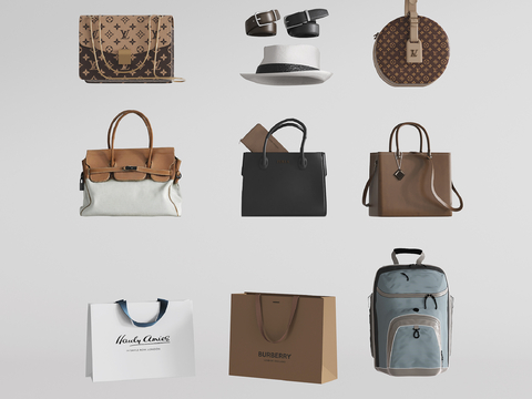  现代包 女士包 手提包 背包 手提袋su模型 