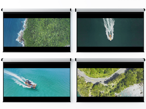  投影仪 幕布su模型 