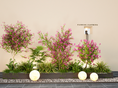  三角梅 植物堆 景观造景su模型 