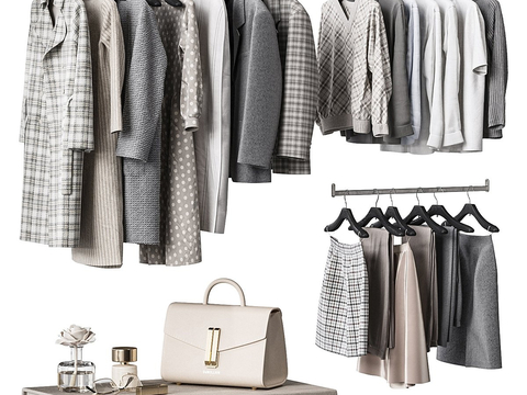  现代衣服鞋帽 服饰 包su模型 