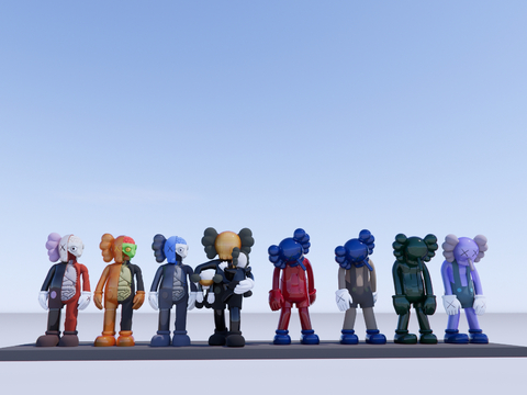  潮玩 卡通雕塑 手办雕塑su模型 