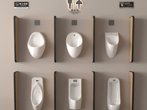  小便池 小便斗 小便器su模型 