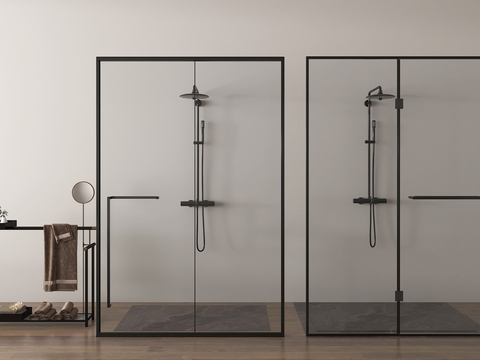  冲凉房 淋浴房 淋浴间su模型 