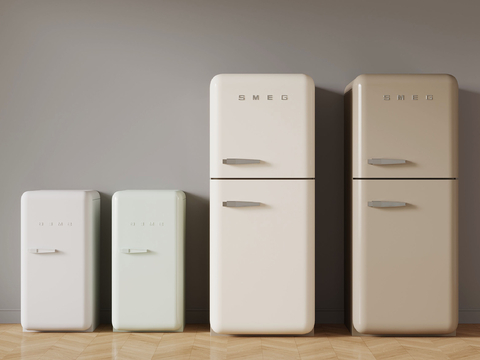  小冰箱 冰箱su模型 