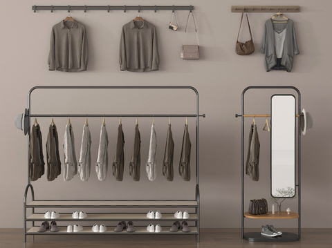  挂钩 衣挂 挂衣架 衣架su模型 