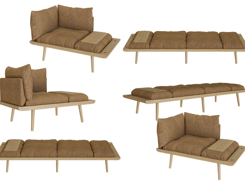  侘寂风休闲沙发su模型 