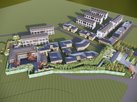  住宅楼鸟瞰su模型 