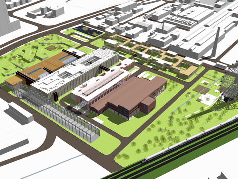  场地规划鸟瞰su模型 