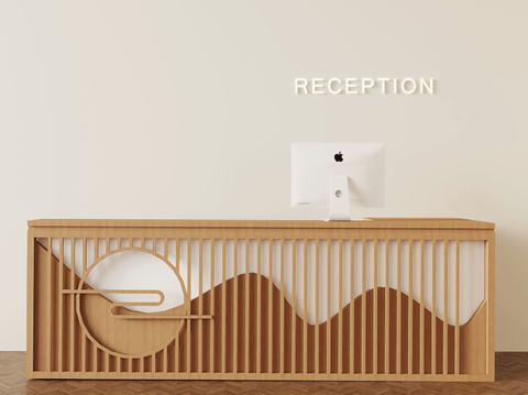  现代前台 收银台su模型 