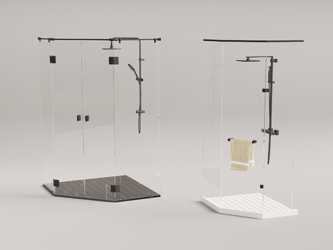  淋浴房 花洒 卫浴用品su模型 