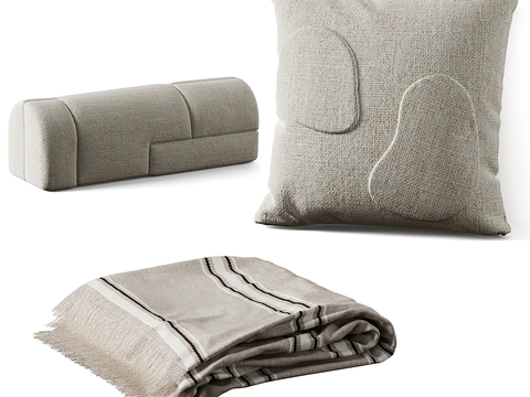  现代抱枕 布艺抱枕 抱枕su模型 