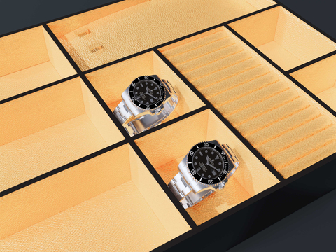  劳力士手表 黑水鬼手表 手表陈列盒su模型 