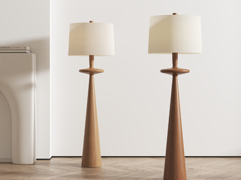 中古风实木落地灯su模型