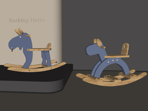  木马 儿童摇椅 玩具su模型 