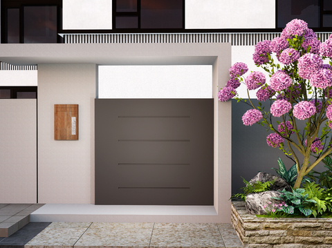  现代入户景观 紫花风铃木 绣球花su模型 