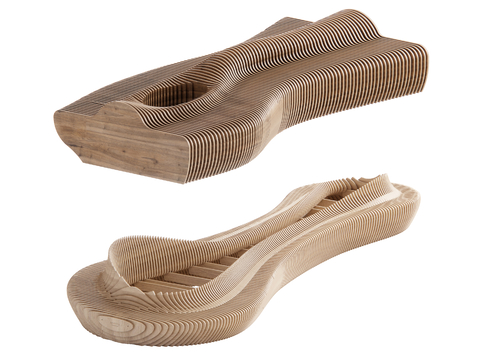  现代景观座椅 树池su模型 