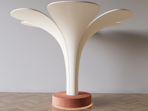  新中式花瓣柱子 装饰柱su模型 