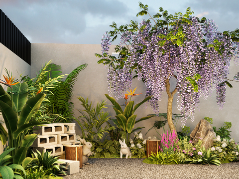  庭院景观植物 景观花草su模型 