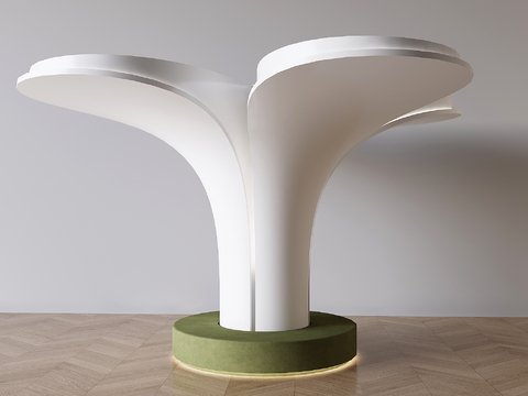  新中式树枝柱子 花瓣柱子 装饰柱su模型 